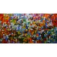 Quadro decorativo pintado a mão peixes 1A medida 80x150 cod 1266