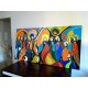 Quadro Santa ceia pintada a mão colorida modelo curvas  medida 100x190 