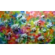 Quadro decorativo pintado a mão peixes 1A medida 80x120 cod 914