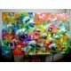Quadro decorativo pintado a mão peixes 1A medida 80x120 cod 914
