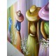 Quadro pintado a mão tema floristas, camponesas  80x150 