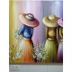 Quadro pintado a mão tema floristas, camponesas  80x150 