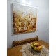 Quadro casario estilo moderno abstrato cores indiano, pele e cinza 1a  80x80 código 1307