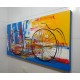 Quadro decorativo pintado a mão tema bike, ciclismo, bicicleta medida 60x120 