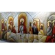 Quadro pintado a mão Santa ceia espatulada, arte sacra para decoração medida 90x180 