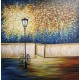 Quadro decorativo pintado a mão arvore e bicicleta  medida 80x80 