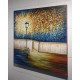 Quadro decorativo pintado a mão arvore e bicicleta  medida 80x80 